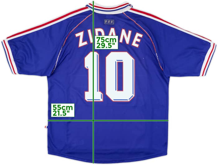 1998-00 France Home Shirt Zidane #10 - 8/10 - (XL)