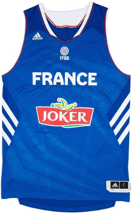 2014-15 France National Basketball Parker #9 adidas Home Jersey - 8/10 - (L)