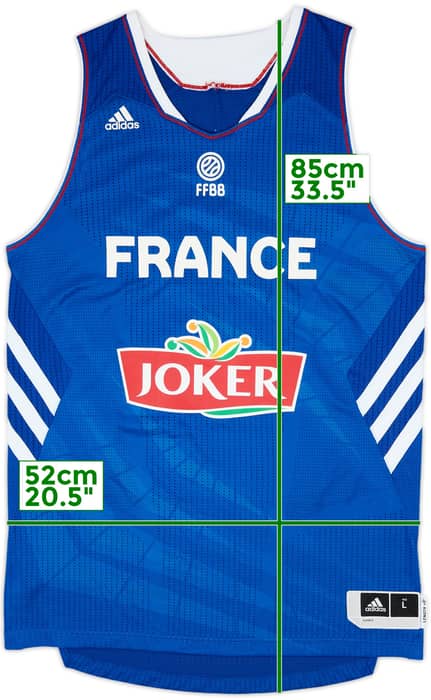 2014-15 France National Basketball Parker #9 adidas Home Jersey - 8/10 - (L)