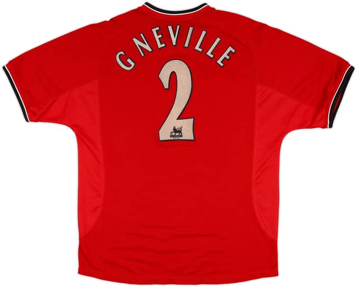 2000-02 Manchester United Home Shirt G Neville #2 - 5/10 - (XL)