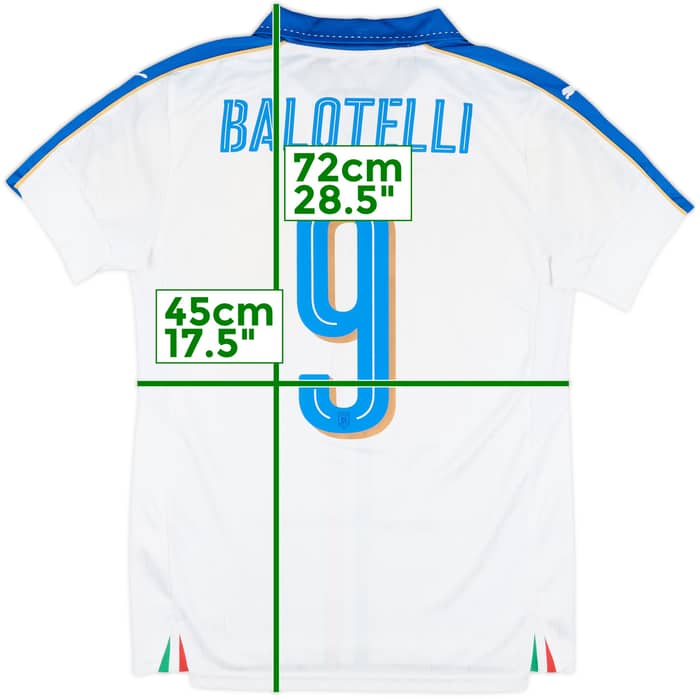 2016-17 Italy Away Shirt Balotelli #9 - 6/10 - (S)