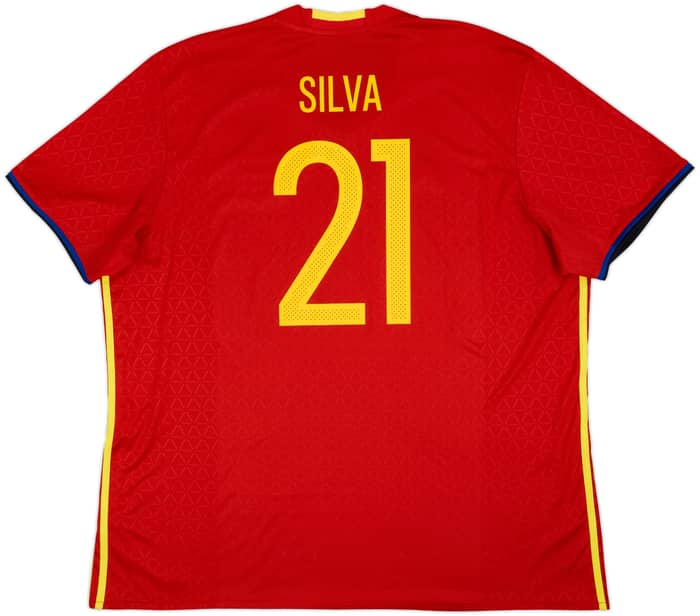 2016-17 Spain Home Shirt Silva #21 - 8/10 - (3XL)