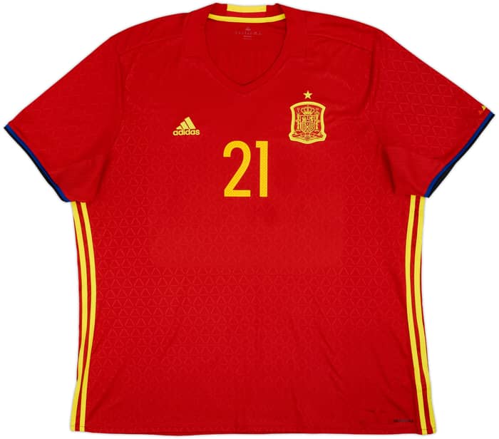 2016-17 Spain Home Shirt Silva #21 - 8/10 - (3XL)
