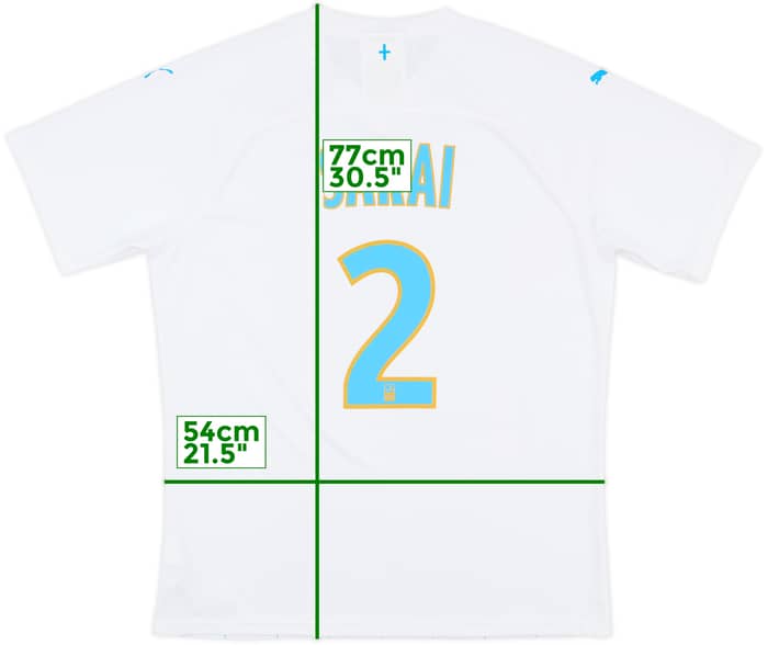 2019-20 Olympique Marseille Home Shirt Sakai #2 - 10/10 - (XL)