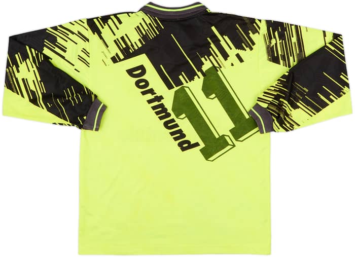 1993-94 Borussia Dortmund Home L/S Shirt #11 - 8/10 - (L.Boys)