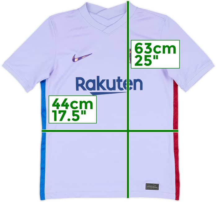 2021-22 Barcelona Away Shirt - 9/10 - (L.Boys)