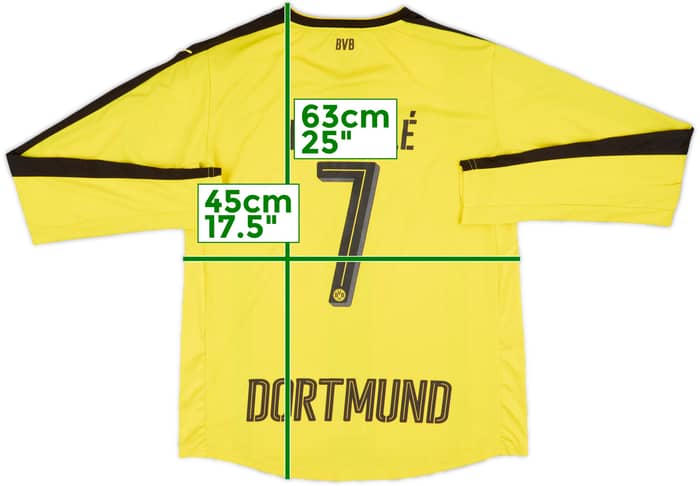 2016-17 Borussia Dortmund Home L/S Shirt Dembele #7 - 6/10 - (L.Boys)