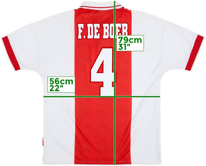 1998-99 Ajax Home Shirt F.De Boer #4 - 7/10 - (XL)
