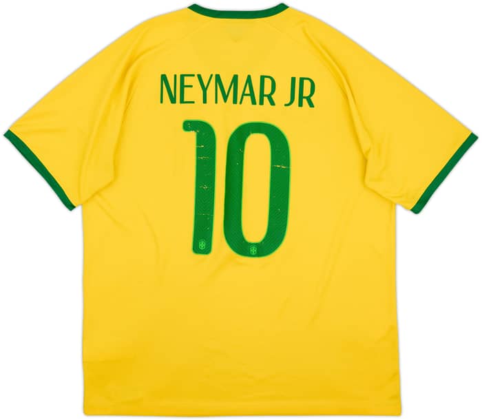 2014-15 Brazil Home Shirt Neymar Jr #10 - 7/10 - (XL)