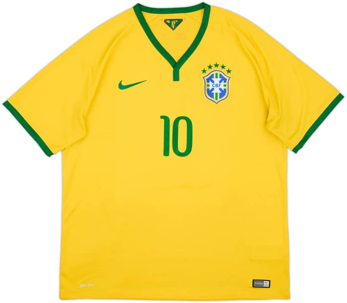 2014-15 Brazil Home Shirt Neymar Jr #10 - 7/10 - (XL)