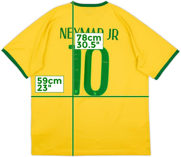 2014-15 Brazil Home Shirt Neymar Jr #10 - 7/10 - (XL)