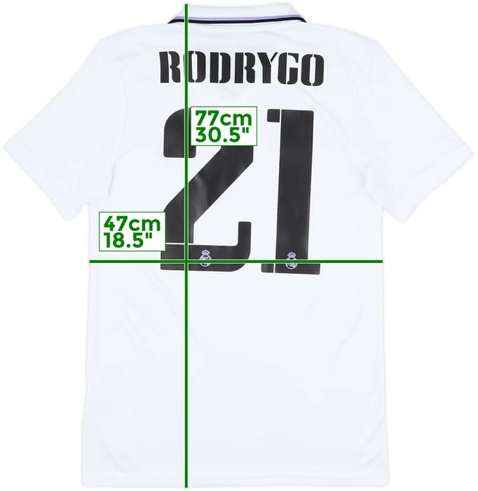 2022-23 Real Madrid Home Shirt Rodrygo #21 - 6/10 - (S)