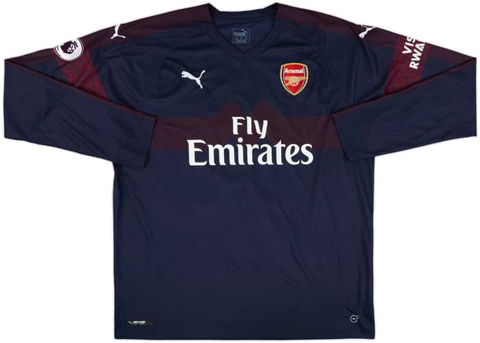 2018-19 Arsenal Away L/S Shirt Aubameyang #14 - 10/10 - (XL)