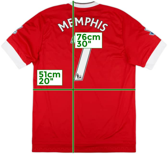 2015-16 Manchester United Home Shirt Memphis #7 - 8/10 - (M)