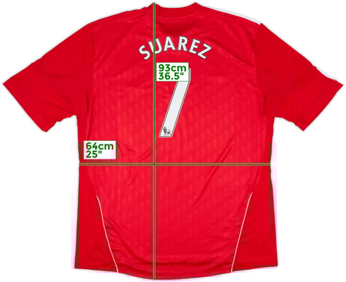 2010-12 Liverpool Home Shirt Suarez #7 - 7/10 - (3XL)