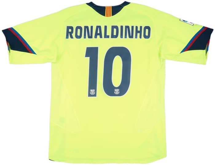 2005-06 Barcelona Away Shirt Ronaldinho #10 - 7/10 - (L)