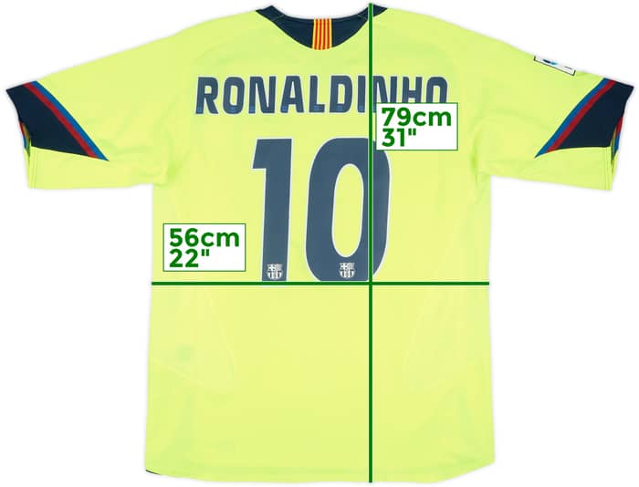 2005-06 Barcelona Away Shirt Ronaldinho #10 - 7/10 - (L)