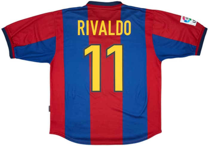 1998-00 Barcelona Home Shirt Rivaldo #11 - 9/10 - (L)