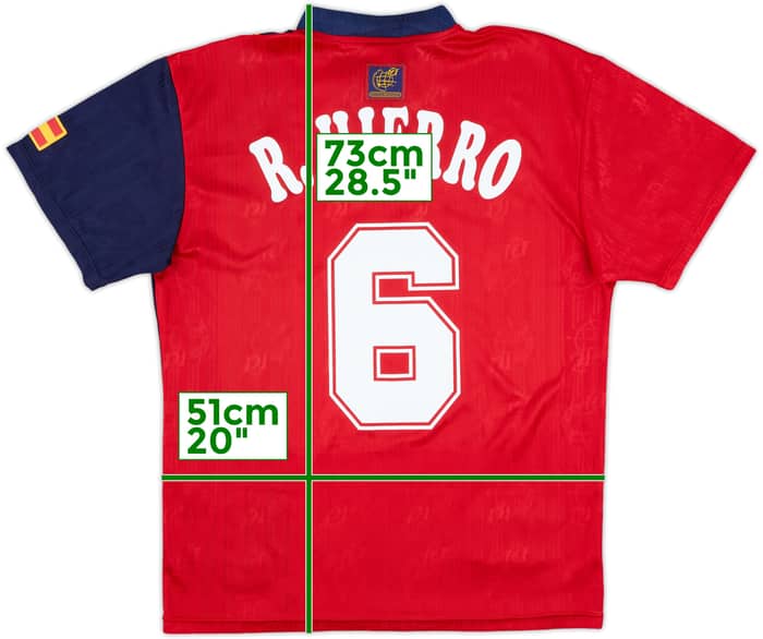 1996-98 Spain Home Shirt R.Hierro #6 - 8/10 - (L)