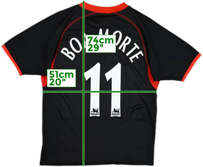 2003-04 Fulham Away Shirt Boa Morte #11 - 8/10 - (M)