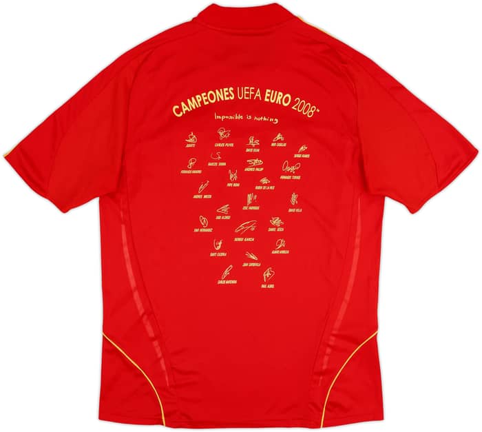 2007-09 Spain 'Squad Signed' Home Shirt - 8/10 - (L)