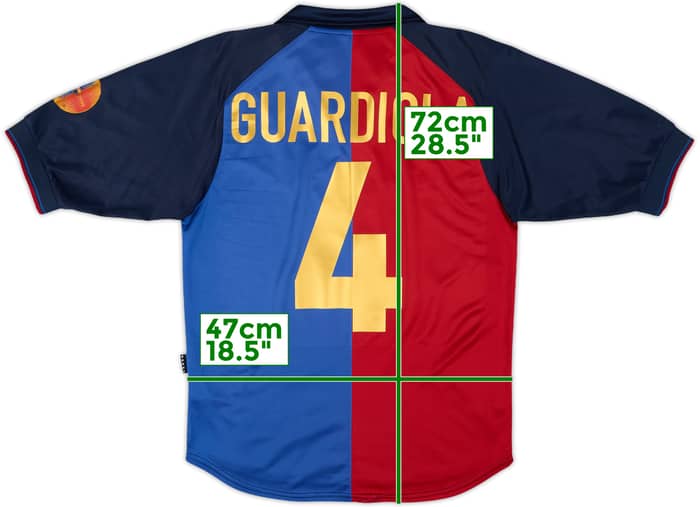1999-00 Barcelona Centenary Home Shirt Guardiola #4 - 8/10 - (S)