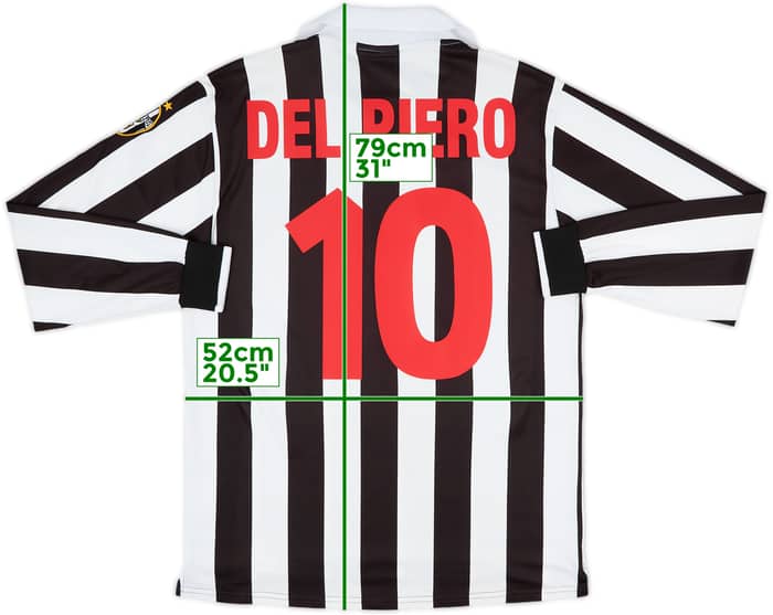 1998-99 Juventus Home L/S Shirt Del Piero #10 - 8/10 - (M)