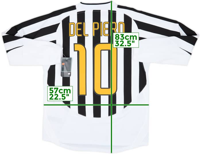 2003-04 Juventus Player Issue Home L/S Shirt Del Piero #10 (L)