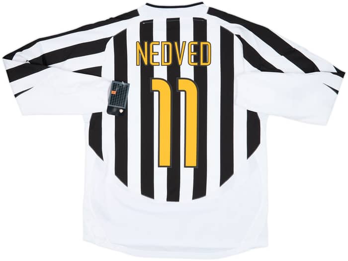 2003-04 Juventus Player Issue Home L/S Shirt Nedved #11 (L)