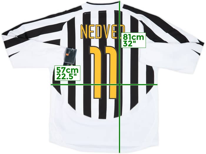 2003-04 Juventus Player Issue Home L/S Shirt Nedved #11 (L)