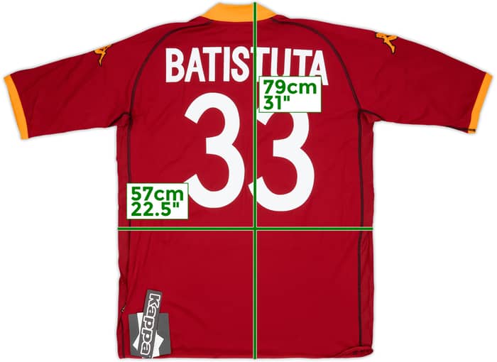 2002-03 Roma Home Shirt Batistuta #33 (3XL)