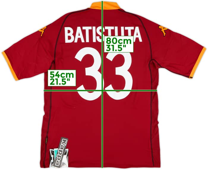 2002-03 Roma Home Shirt Batistuta #33 (3XL)