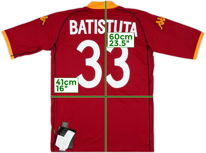 2002-03 Roma Home Shirt Batistuta #33 (3XL)