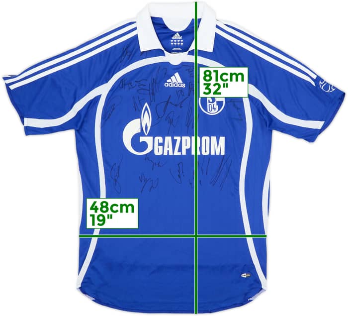 2007-08 Schalke Squad Signed Home Shirt - 7/10 - (M)