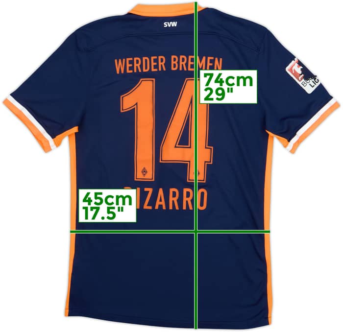Camiseta de visitante del Werder Bremen 2015-16 Pizzaro #14 - 4/10 - (M)