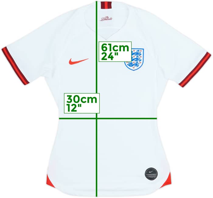 2019 England Lionesses Home Shirt - 8/10 - (Women's XS)