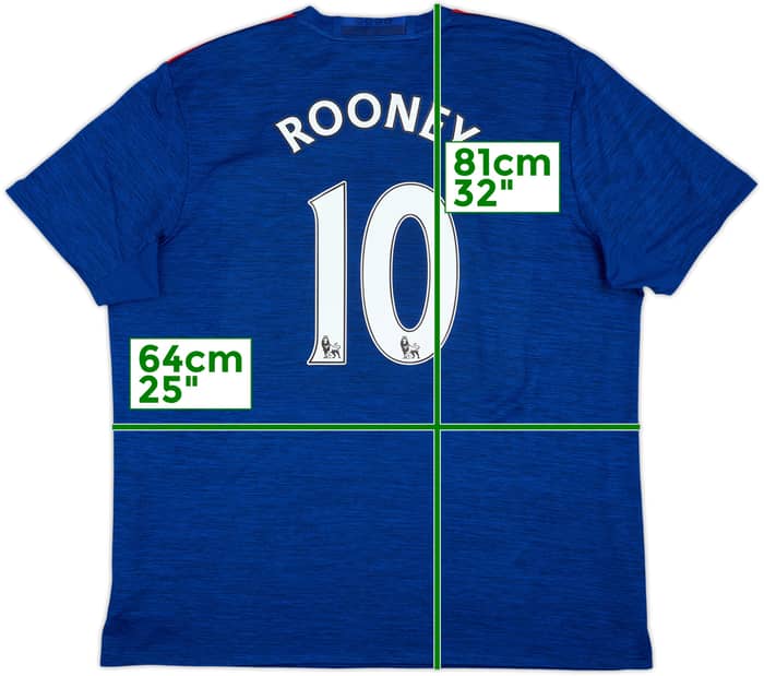 2016-17 Manchester United Away Shirt Rooney #10 - 6/10 - (XXL)
