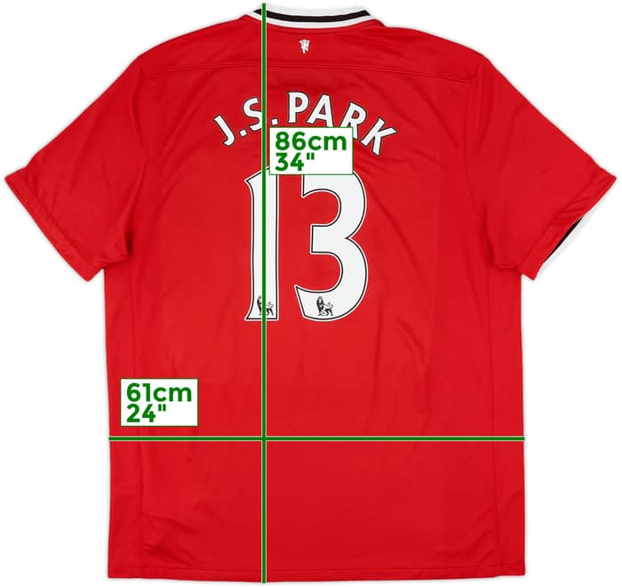 2011-12 Manchester United Home Shirt J.S.Park #13 - 7/10 - (XXL)