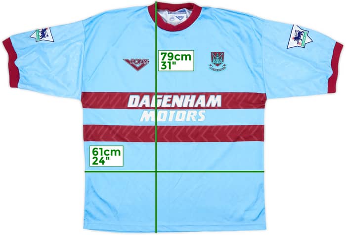 1993-95 West Ham Away Shirt - 10/10 - (XL)