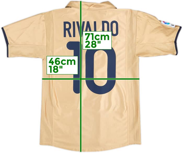 2001-03 Barcelona Away Shirt Rivaldo #10 - 8/10 - (XL.Boys)