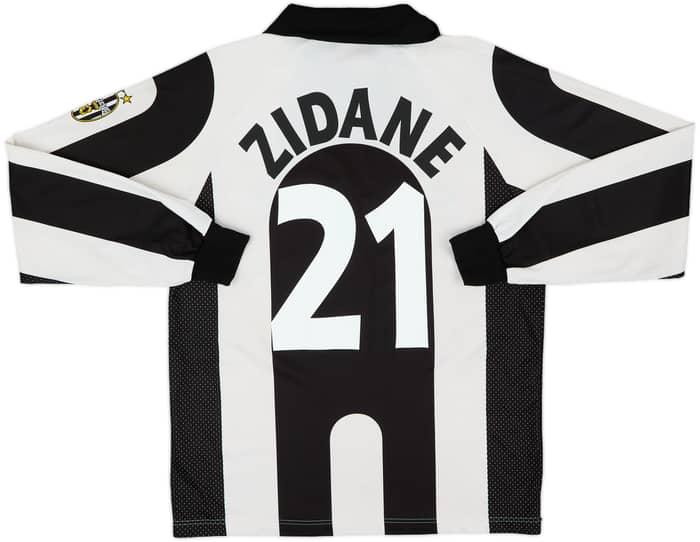 1997-98 Juventus Basic Centenary Home L/S Shirt Zidane #21 - 6/10 - (L)