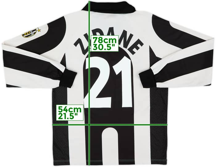 1997-98 Juventus Basic Centenary Home L/S Shirt Zidane #21 - 6/10 - (L)