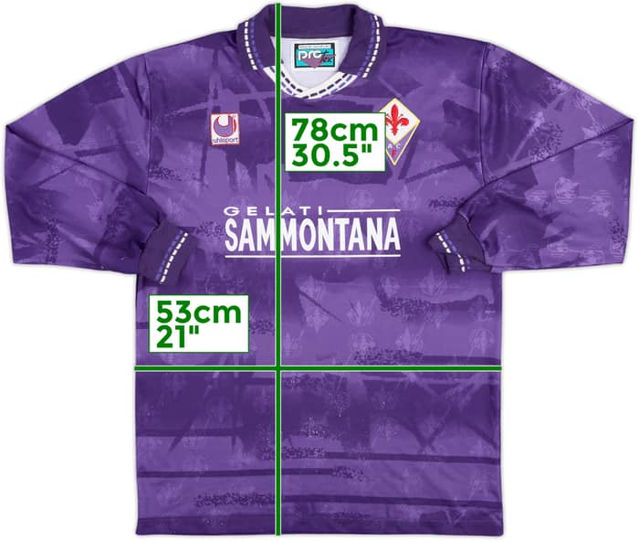 1993-94 Fiorentina Match Issue Home L/S Shirt #17