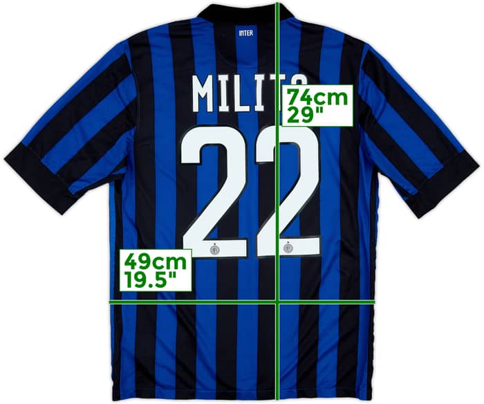 2011-12 Inter Milan Home Shirt Milito #22 - 7/10 - (M)