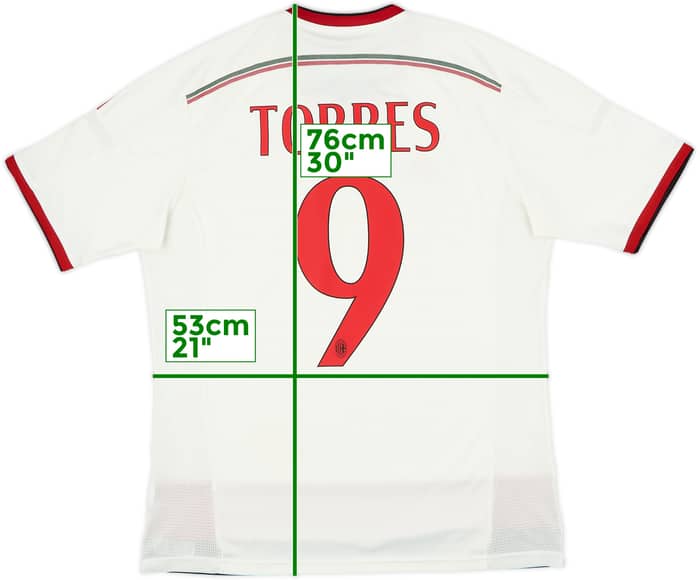2014-15 AC Milan Away Shirt Torres #9 - 6/10 - (L)