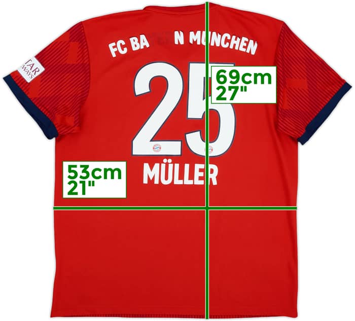 2018-19 Bayern Munich Home Shirt Muller #25 - 5/10 - (L)
