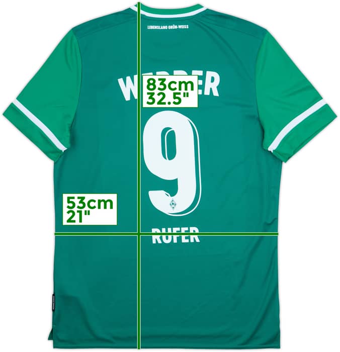 2021-22 Werder Bremen Home Shirt Rufer #9 - 7/10 - (XL)