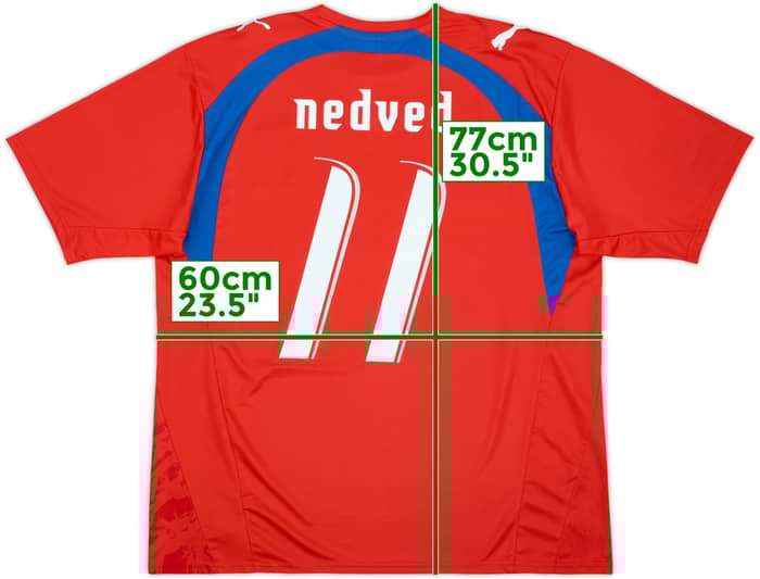 2006-08 Czech Republic Basic Home Shirt Nedved #11 - 8/10 - (XL)