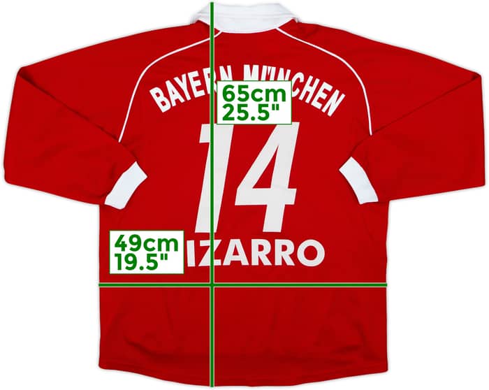 2005-06 Bayern Munich Home L/S Shirt Pizarro #14 - 7/10 - (L.Boys)