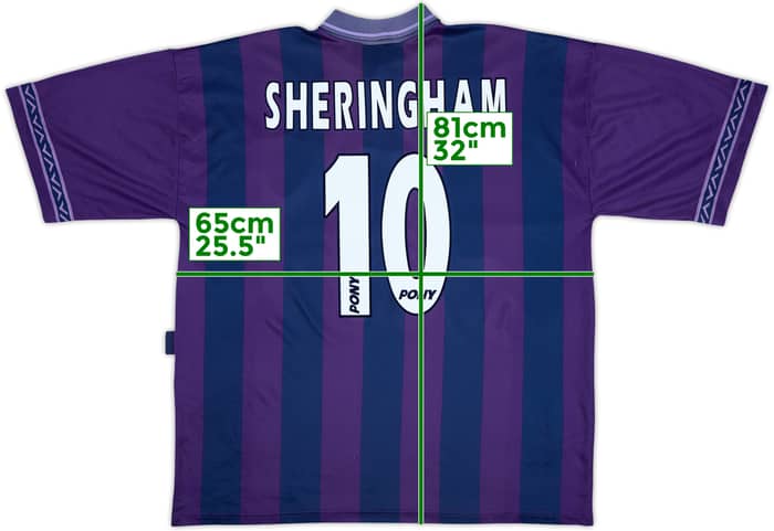 1995-97 Tottenham Away Shirt Sheringham #10 - 7/10 - (XL)